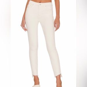 MOTHER the looker ankle step frat cream puff jean